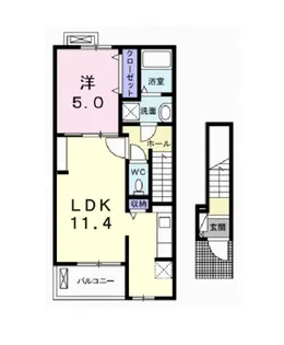 グレイス ヌーヴォー W E【E206号室】の間取り