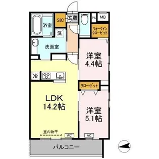 ヴェッセル持田【301号室】の間取り