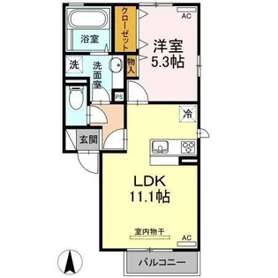 グレイス C棟【203号室】の間取り