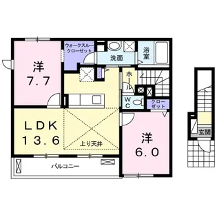 メリーゲート K【201号室】の間取り
