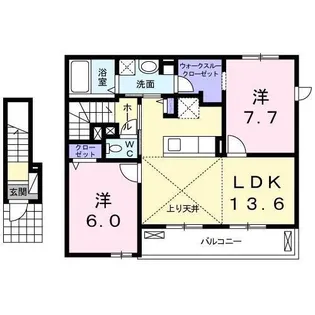 メリーゲート K【203号室】の間取り