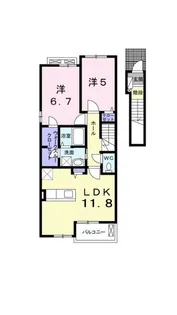 カーサ カメリア松山インター【C203号室】の間取り