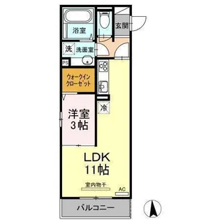 カンパーナ勝山【302号室】の間取り
