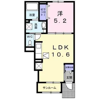 レジデンスT WEST 2【102号室】の間取り