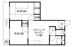 白形マンション【301号室】の間取り