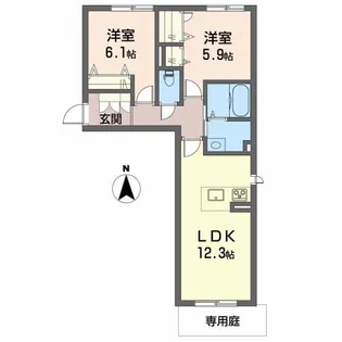 SHANTI MALA【101号室】の間取り