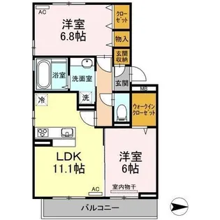 カーサ デルソーレ【305号室】の間取り