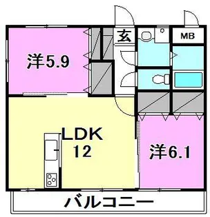 アベリア【203号室】の間取り
