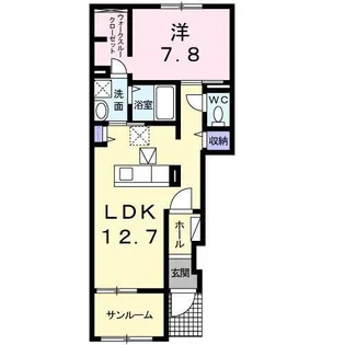 カーサ フォレスタ【102号室】の間取り