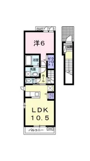 アンソレイエ見奈良 A【202号室】の間取り