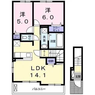 ニューアメニティ【201号室】の間取り
