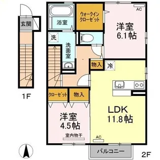 メゾン ネオリヴェール A棟【201号室】の間取り