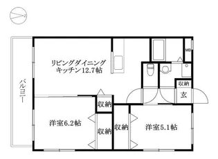 サンハイツカミーリャ【203号室】の間取り
