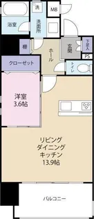 スペルビア勝山【1301号室】の間取り