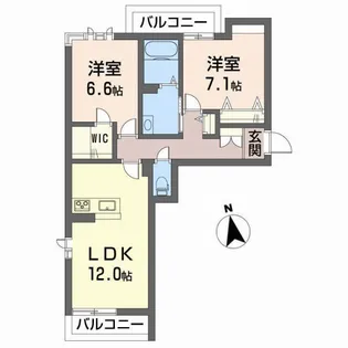 ボヌール レジデンス 鷹子【305号室】の間取り