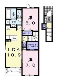 メリーハーバー【202号室】の間取り
