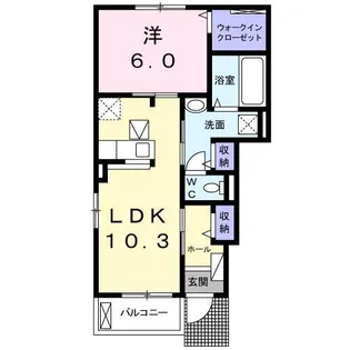 シャンパーニュ アベニュー D【101号室】の間取り