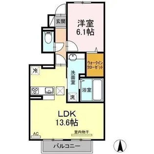 クレール穂【102号室】の間取り