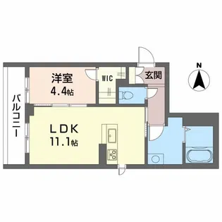 リアン勝山【201号室】の間取り