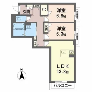 CRESTIEQ【305号室】の間取り