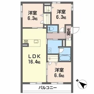 ベレオ道後【102号室】の間取り