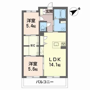 コンフォーザ久米【203号室】の間取り
