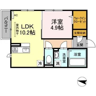 リベルテ立花【205号室】の間取り