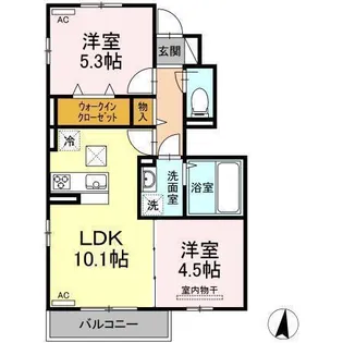 レジデンス けやき【103号室】の間取り