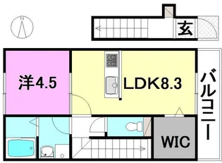ヴェルグレーヴィア朝生田2プレミアム【206号室】の間取り