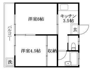 メゾン・ド・ルーン横河原【202号室】の間取り