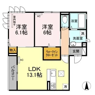 レジデンスSUMIHOU【205号室】の間取り
