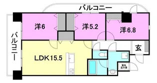 ブライムタワー古川【703号室】の間取り
