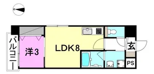 メゾンドール平和通【501号室】の間取り