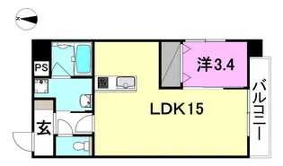 メゾンドール平和通【506号室】の間取り