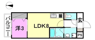 メゾンドール平和通【702号室】の間取り