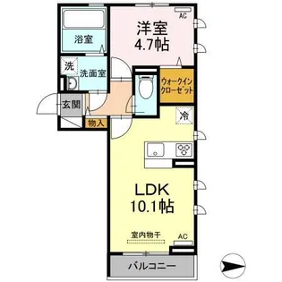カトレア3【201号室】の間取り