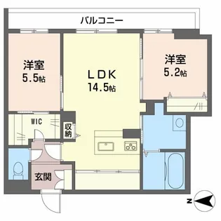 シャーメゾン アエロポール【205号室】の間取り