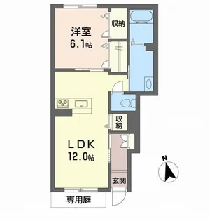 アリビオ K【105号室】の間取り