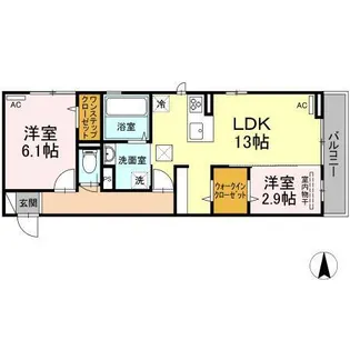 プレジデント持田 A棟【106号室】の間取り