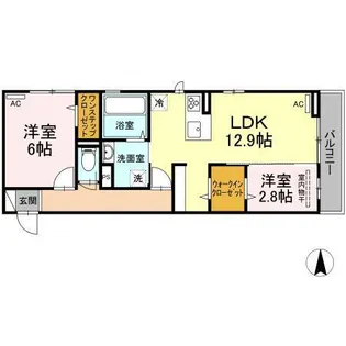 プレジデント持田 A棟【206号室】の間取り