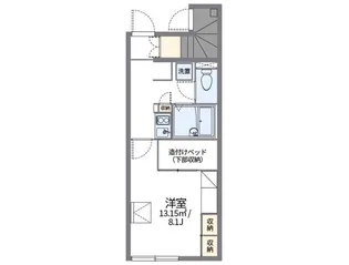レオパレス柚壽之木【105号室】の間取り