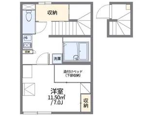 レオパレスボヌールS【202号室】の間取り
