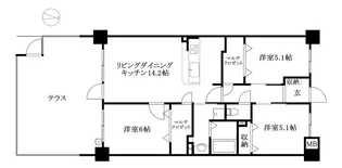 アルファスマート道後湯築【104号室】の間取り