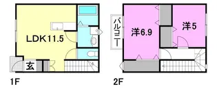ファミールS横河原【B号室】の間取り