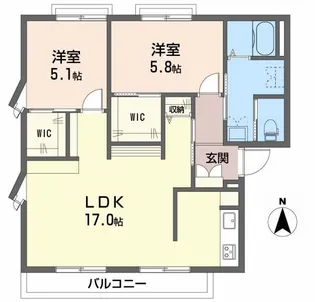 オリーブハイツ【B201号室】の間取り