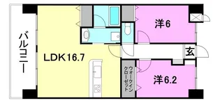 永田祝谷ビル【1103号室】の間取り