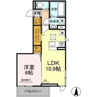 スペランツァ ドゥーエ【102号室】の間取り