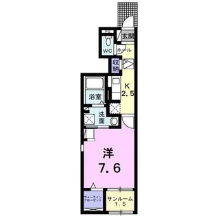 エルホワイト 2【105号室】の間取り