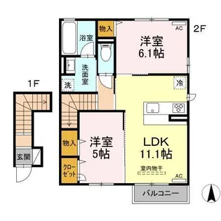 PALLA鴨川【203号室】の間取り