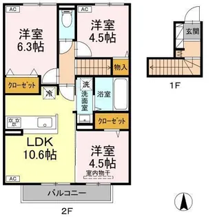 エトワール C棟(朝生田)【202号室】の間取り